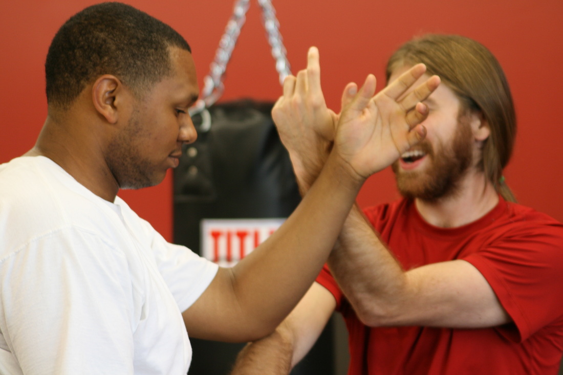 Raymond and Chad working together.